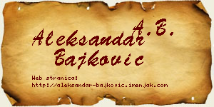 Aleksandar Bajković vizit kartica
